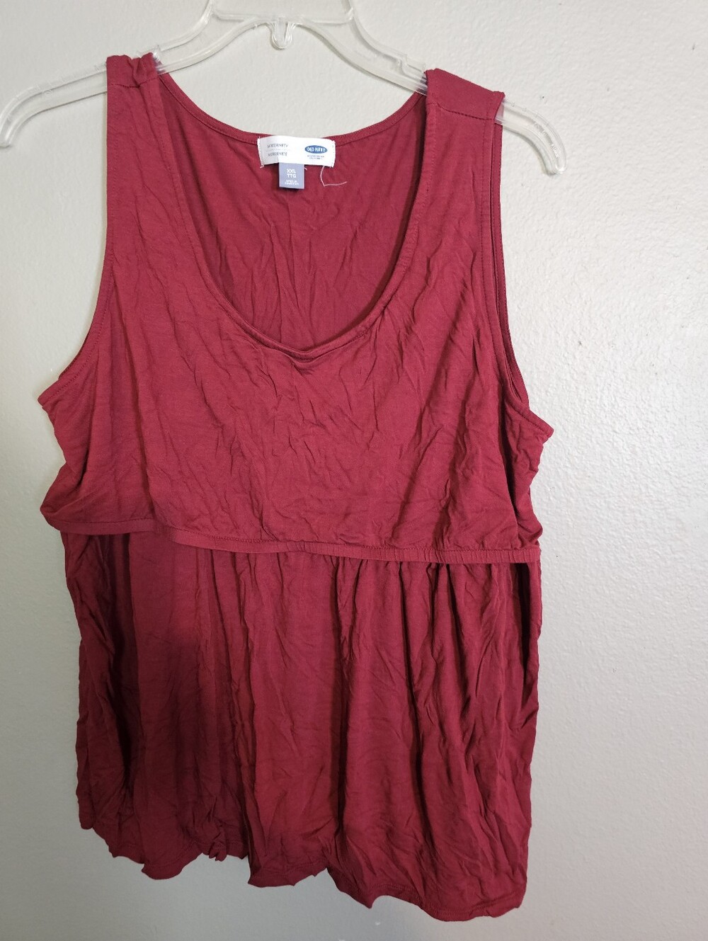 Old Navy Women's Maroon Sleeveless Scoop-Neck Nursing Maternity Tank Xxl